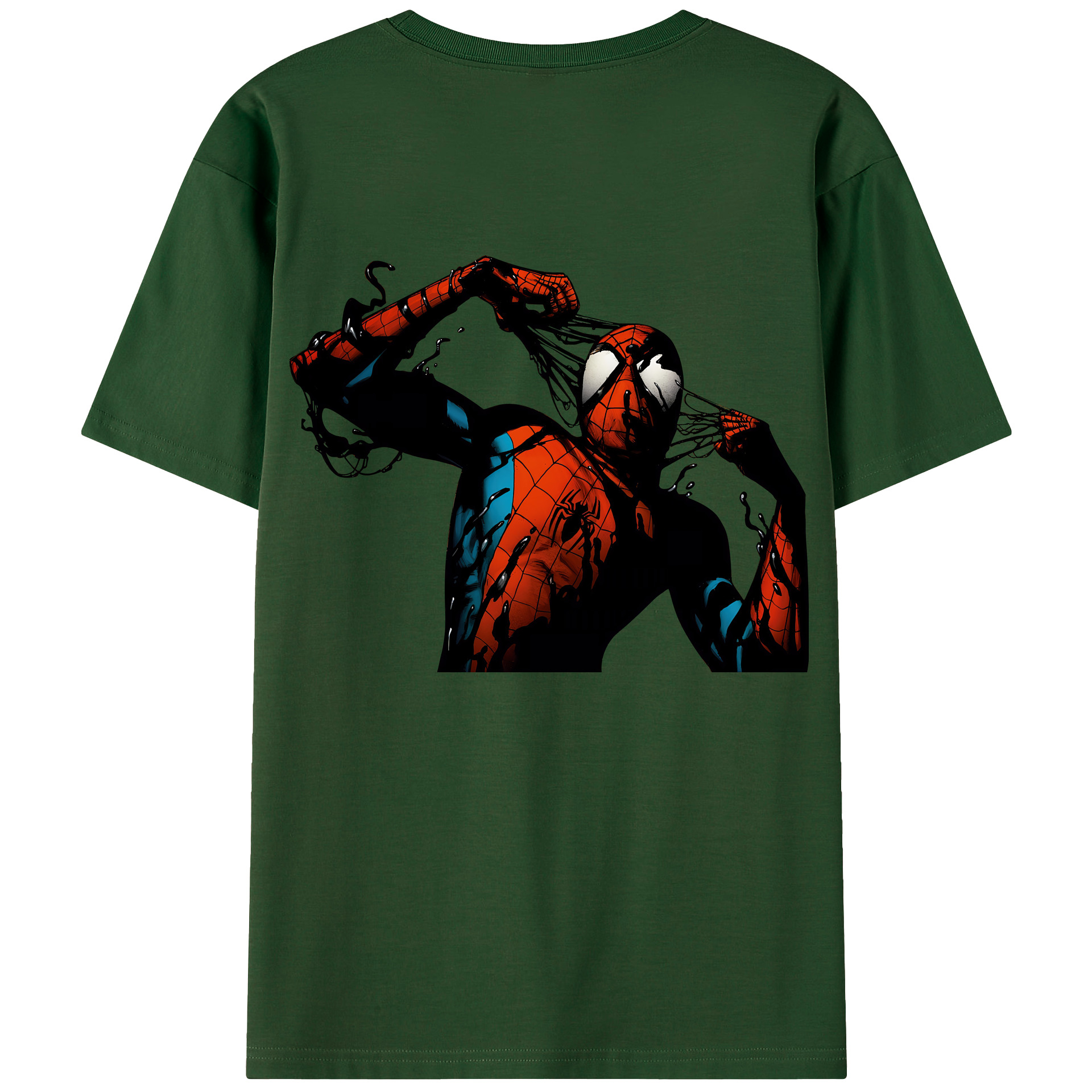 （画像用） Spider Man スパイダーマン 綿100％半袖Tシャツ（背面プリント）